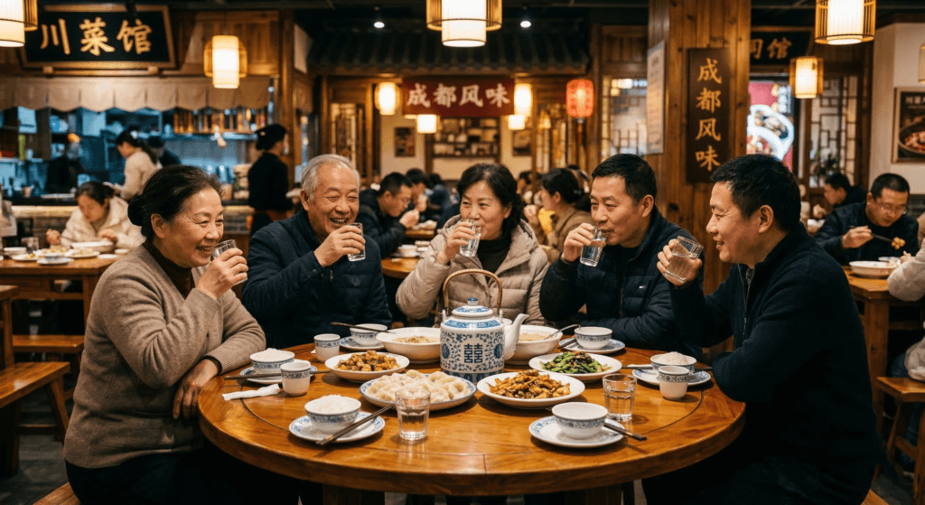 Raramente chineses são vistos consumindo bebida gelada nos restaurantes
